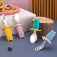 อาหารเกรด1 Conjunto Bonito Dos Desenhos Animados สัตว์ Colher De Bebê Sólida Auto-Alimentação Garfo O Aprender A Comer Utensílios A Material Alimentação Do