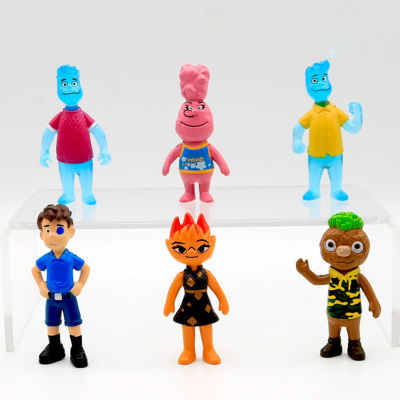 6pcs Cartoon Elemental Figures Toy Cake Ornaments Portable and Lightweight Figurine Ornaments for Living Room Desktop Decoration