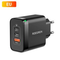 Rocoren 65W USB GaN Type C ชาร์จเร็ว QC 4.0 PD 3.0 QC4.0 USBC ที่ชาร์จไฟรวดเร็ว USB USB ที่ชาร์จสำหรับไอโฟน14 13 Pro MacBook