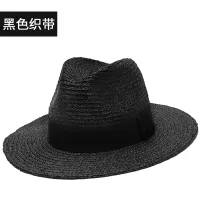 UK Gentleman Natural Raffia Straw Hat Male Beach Wide Brim Panama Hat Adult Sun Cap Men Big Size Fedora Hat 57cm 59cm 61cm 63cm