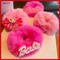 ZHEZHE สีทึบทึบ ตุ๊กตาบาร์บี้ scrunchie แฟชั่นสำหรับผู้หญิง ตุ๊กตาผ้าพลัฌ ยางรัดผม ที่มัดผม หางม้าหางม้า เชือกรัดผม สำหรับผู้หญิง