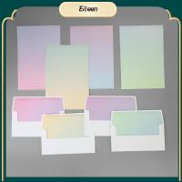 กระดาษเครื่องเขียนมีสีสันของ EILEEN ซองจดหมาย24ชิ้น48ชิ้นเรียงกระดาษเขียนตัวอักษรชุดเครื่องเขียนงานแต่งงานสีไล่ระดับสีอุปกรณ์สำนักงานชุดซองจดหมาย