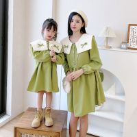 【YP】 Mother And Daughter Equal Dress Women Long Sleeve Dresses Mom Baby Girl Matching Clothes 2023 Autumn Children Cute Clothing