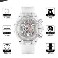 Europe and the United States street snap multi-function watch male personality transparent waterproof noctilucent quartz watch domineering fashion cool lovers --nb230711﹉