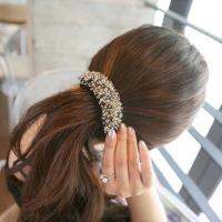 [Lady Sugar] สไตล์เกาหลีแฟชั่นคริสตัลลูกปัดกิ๊บผู้ถือผมหางม้าที่สง่างามขนาดใหญ่คว้าคลิปลูกปัดกิ๊บสำหรับผู้หญิง