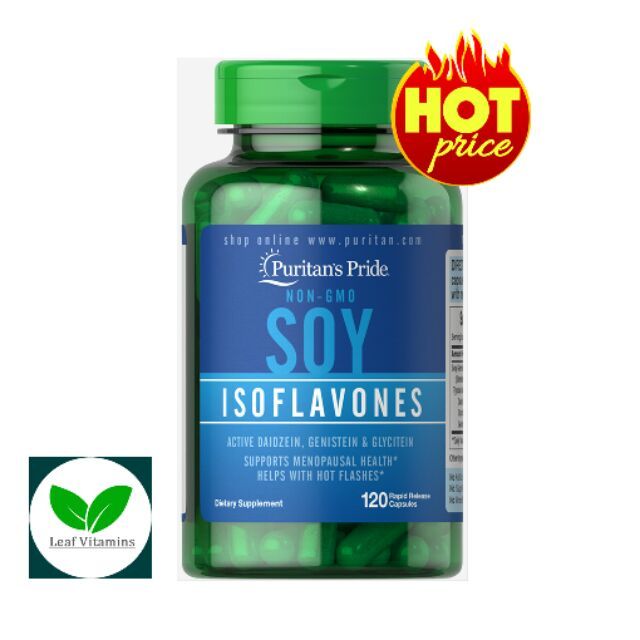 ตรงปก ของแท้ นำเข้า Puritans Pride Non-GMO Soy Isoflavones 750 mg / 120 Capsules 9PDP