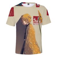 เสื้อยืดแขนสั้นพิมพ์ลาย Anime Demon slayer : kimetsu No yaiba 3D