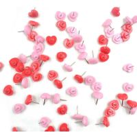 Heart Shape 50Pcs Plastic Quality Cork Board Safety Colored Push Pins Thumbtack Office School Accessories Supplies Clips Pins Tacks