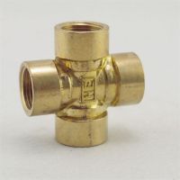 1pcs 4 ways 1/4 BSP Cross Female Connection Pipe Brass Coupler Adapter