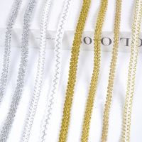 【YD】 Gold Trim Cotton Applique Fabric Sewing Material Accessories