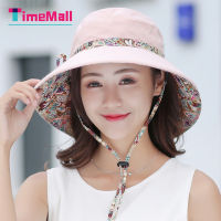 Timemall หมวกกันแดดผู้หญิง,หมวกปีกกว้างพับได้หมวกชายหาดสำหรับท่องเที่ยวฤดูร้อน