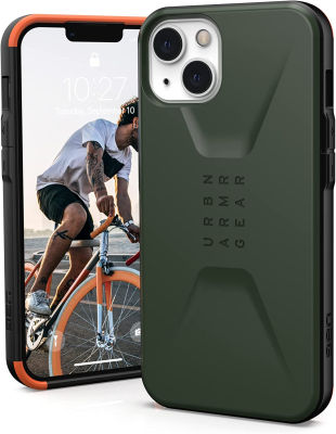 URBAN ARMOR GEAR UAG Designed for iPhone 13 Case Green Olive Sleek Ultra-Thin Shock-Absorbent Civilian Protective Cover, [6.1 inch Screen] Civilian - Olive