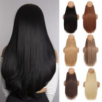 XUANGUANG Invisible Wire No Clip One Piece Hair Extensions Secret Fish Line Hair Pieces Wave Straight Synthetic Fake 24 inch