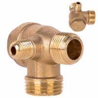 1pc New 3 Port Check Valve Brass Male Thread Check Valve Connector Tool For Air Compressor