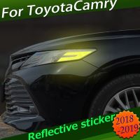 Reflective stickers For Toyota Daihatsu Camry Altis XV70 2018 2019 2Pcs/Set Car headlight personality anti-collision warning Car Door Protection