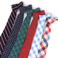 Fashion Woven Cotton Ties For Men Skinny Men Neck Tie For Wedding Casual Plaid Neckties Suits Slim Plaid Neck Ties Gravatas