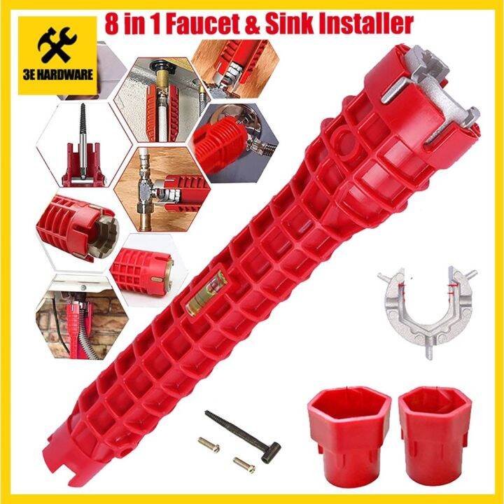 Faucet and Sink Installer, Multipurpose Faucet Wrench Tool 8 in 1