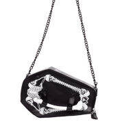 Women Lady Girl Punk Dark Coffin Skull Bat Thunder Flash Printed Gothic Vamp Cross Body Messenger Bag Round Handbag Harajuku