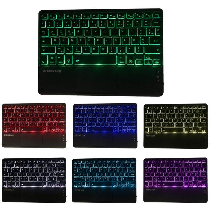 AZERTY Keyboard Wireless Bluetooth French Keyboards With Touchpad ...