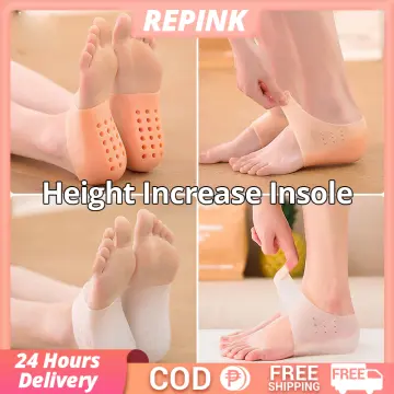 Invisible Height Increase Insoles, Soft Concealed Silicone Heel