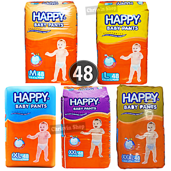 HAPPY PANTS DIAPERS 48PCS. M L XL 2XL 3XL Lazada PH