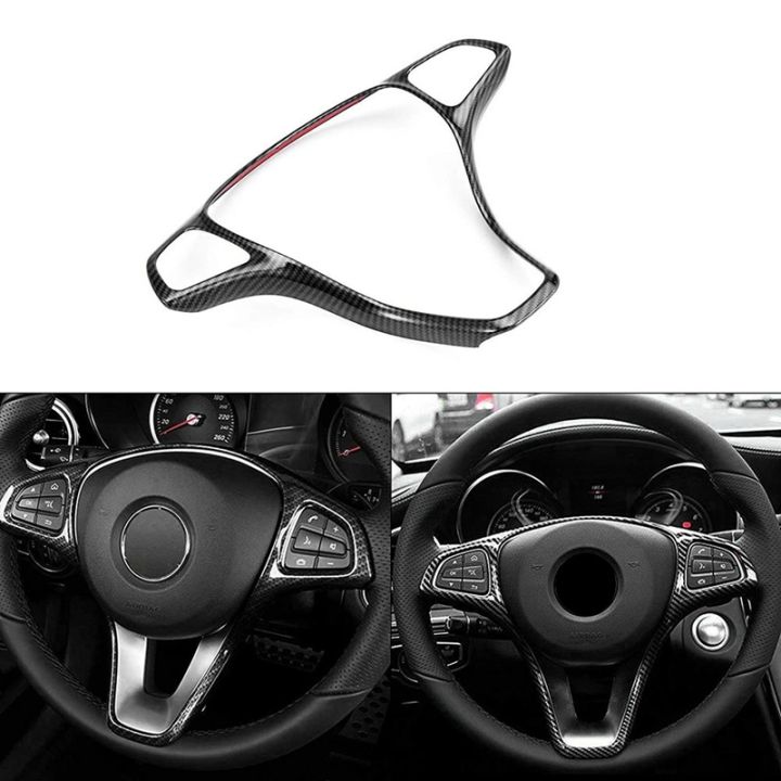 steering-wheel-panel-cover-trim-for-mercedes-benz-w213-w205-x253-c-e-glc-2014-2017-carbon-fiber-texture