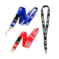 Adidas Lanyard+ห่วงเล็ก สายห้อยบัตร สายคล้องคอ สกรีนสวยไม่ลอก สายหนา 2.5ซม.