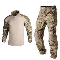 HAN WILD Outdoor Airsoft Paintball Clothing Military Uniform Camo Hunting Suit Army Tactical Combat Long Shirt and Cargo Pants