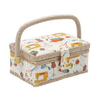 4Style Sewing Thread Storage Box with Floral Design Needle Thread Storage Bag Organizer Home Storage Basket Fabric Sewing Box