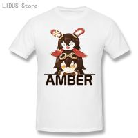 ข้อเสนอพิเศษ 2020 Genshin IMPACT Amber Red เสื้อยืดลําลองแฟชั่นสําหรับผู้ชายแขนสั้น discountS-5XL