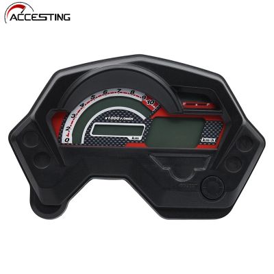 ดิจิตอลรถจักรยานยนต์ S Peedometer จอแสดงผล LCD 10000รอบต่อนาที T Achometer แดชบอร์ดวัดสำหรับ Yamaha FZ16 FZ 16