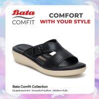 Bata Comfit บาจา คอมฟิต รองเท้าแตะเพื่อสุขภาพ แบบสวม สูง 1.5 นิ้วนุ่ม ใส่สบาย ไม่เมื่อย Comfortwithstyle สำหรับผู้หญิง รุ่น Chaska สีดำ 6616872