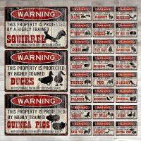 Animals Warning Metal Sign Beware of Dogs Sheep Parrot Rabbit Ducks Metal Tin Poster Shabby Plaque Plates Movies Bar Home Decor