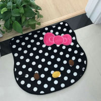 Kawaii Kitty Bathroom Rug Set Suede Bath Mats Anti Slip Water Absorption Washable KT Cat Cute Rugs Small Bathroom Set Carpet