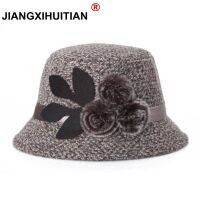 【Explosion umbrella】 Elegant Party สุภาพสตรี Fedoras หมวกผู้หญิงหมวกฤดูหนาวหมวกอบอุ่นผู้หญิง Faux Woolen ฤดูหนาวหมวกอบอุ่น2017หมวก57-58ซม. แม่ของขวัญ