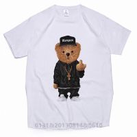 Tshirt Middle Finger Bear Printed Tshirt T Shirt Cartoon Bear Short Sleeved Tees