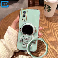 FlyGoods เคสยึดนักบินอวกาศสำหรับ VIVO Y72 Y72T Y73 Y74S Y75 Y76 Y77E Y77 Y76S หรูหราชุบ6D รูกล้องเคสโทรศัพท์นิ่มคลุมทั้งหมด