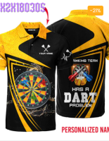 My Drinking Team Has A Dart Problem - Gift For Dart Team - Black Yellow Custom Name Polo Shirt For Men &amp; Women PN1770