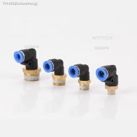 ☁ Air Pneumatic Pipe Connector 10mm 8mm 6mm 12mm OD Hose Tube 1/8 1/4 3/8 1/2 BSPT Male Thread L Shape Gas Quick Joint Fitting