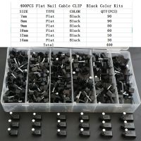 163/400PCS Round Circle Flat Cable Clips 7/8/9/10/12/14/16/20MM Management RG9 CAT10 RJ45 Electrical Wire Cord Tie Holder