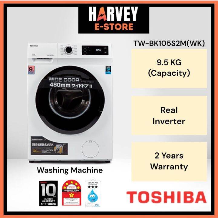 Toshiba 9.5KG Real Inverter Front Load Washer Washing Machine TW