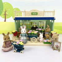 112 Simulation Forest Rabbit Family Dollhouse Critters IceCream Bakery Fruit Flower Handbag Shop Accessories Toy for girls Gift