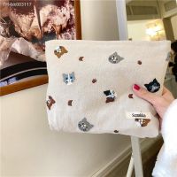 ☒✕ Cat Women Cosmetic Bag Cotton Cloth Makeup Pouch Hand Travel Bag Lipstick Organizer Cases Fashion Zipper Clutch Phone Purse