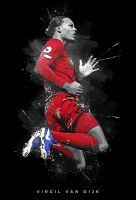 โปสเตอร์ ฟาน ไดจ์ค Virgil van Dijk Liverpool โปสเตอร์ติดผนัง ของแต่งบ้าน รูปภาพติดผนัง 77poster