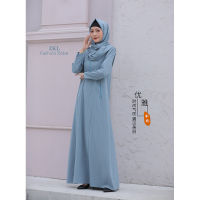 Abaya Sweat-Absorbent Ice Silk Cotton Linen Muslim Robe Middle East Muslim Long Dress Malaysian Muslim Robe