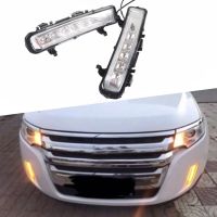 ไฟตัดหมอก Lampu Jalan LED กลางวัน2ชิ้นเหมาะสำหรับรถ Ford Edge SUV 11-14