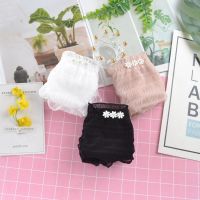 Japanese womens breathable 8.9 briefs shorts mesh student three spot sexy hollow-out Daisy pleated underwear transparent 《