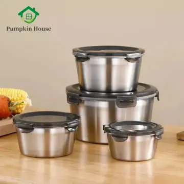 304 Food Grade Stainless Steel Fresh-keeping Storage Box Container