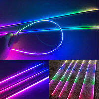 For18 In1LED Symphony Strip Car Ambient Lights accessories RBG 64Color Interior Acrylic Strip Guide Fiber Optic Interior light