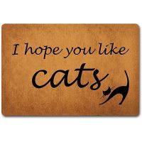 Entrance Door Mats I Hope You Like Cats Monogram Funny Welcome mat for Entrance Way Outdoor/Indoor Bathroom/Kitchen Anti-Slip Fl